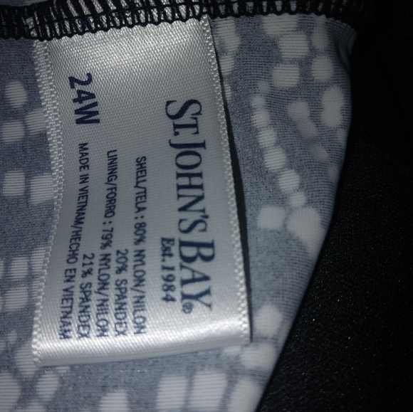 SJB 24W Black White Tankini  Swim Top Plus - Picture 5 of 5